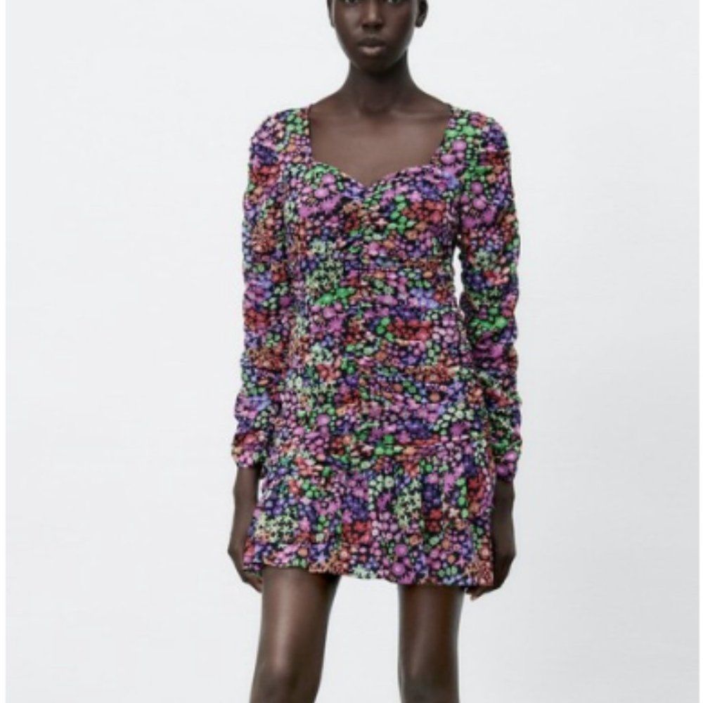 Multicolor Floral Print Draped Medium - Ref. 2560/639 Casual Dress
